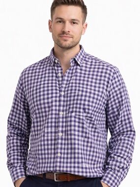 Paul Smith Jeans Purple/White Mens Gingham Check 100% Cotton Shirt!